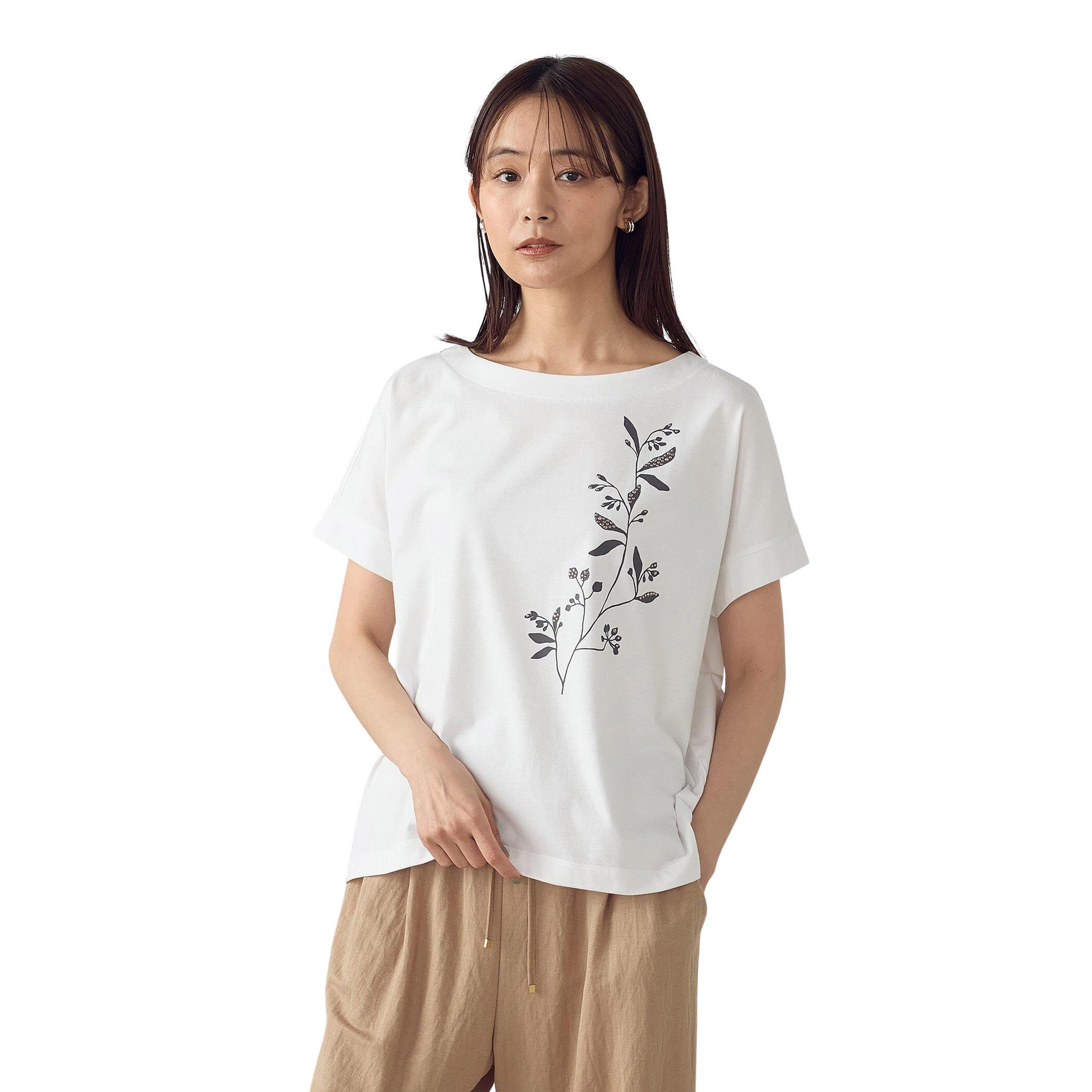 

Белая футболка Comme Ca Ism с акварельной струйной печатью, фольгированной отделкой и заклепками, 12-90TK04-205, белый