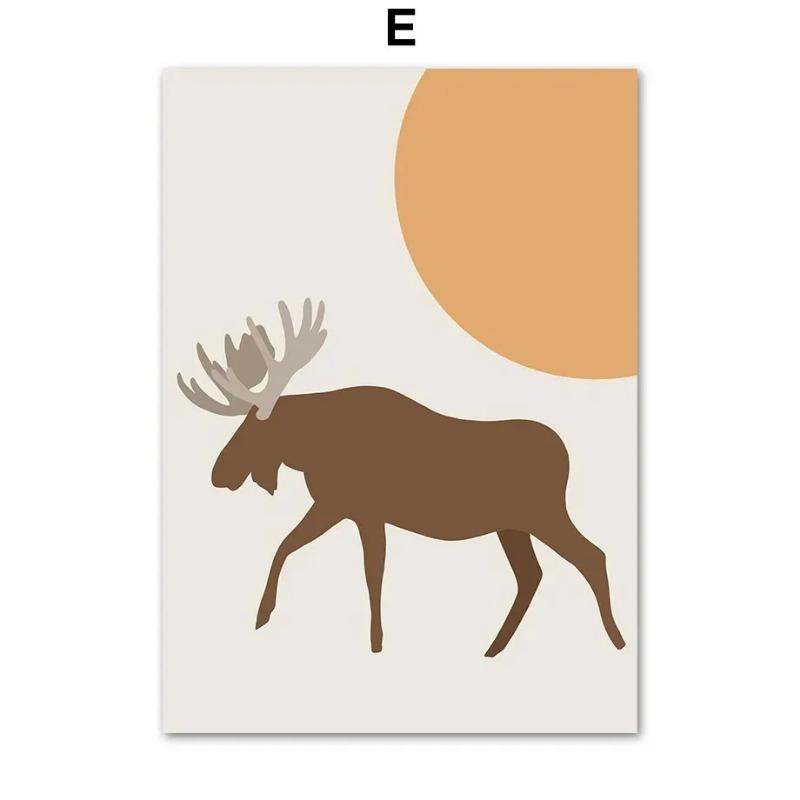 Safari Animal Wall Art Canvas Lion Giraffe Elephant Zebra Tiger Fox Raccoon Nordic Kids Room Decor Posters Prints