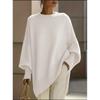 Womens Oversized Crewneck Knit Sweater Loose Fit Soft Fleece-Like Wool Blend Fall Winter Casual Pullover