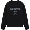 WE11DONE Vintage Logo Crew Neck Comfortable Simple Raglan Pullover Sweater Unisex Sweater WD-KT1-25-658-U-BK