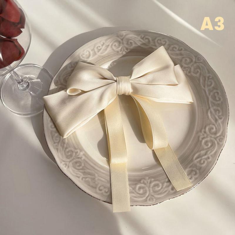 Большая заколка-бант Двойной бант-лента Заколка-бант Сатиновый держатель для хвоста