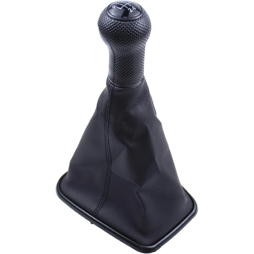 ApplianPar 5 Speed Gear Shift Knob Stick Shifter Lever Head with Gaitor Boot Cover for VW Bora Golf Jetta MK4 GTI R32 1999-2005