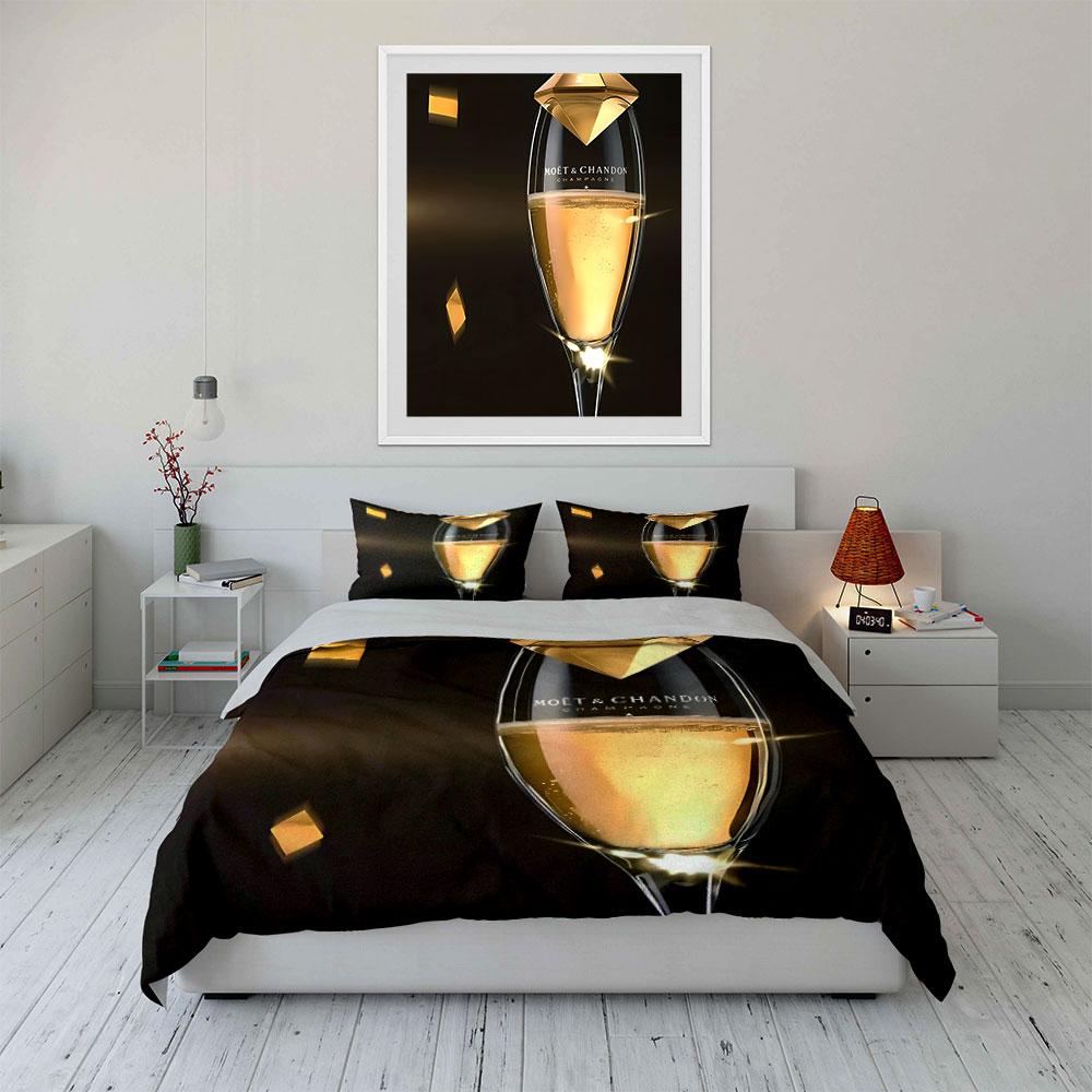 Golden Bubbly Elegance. Bedding Sets Duvet Covers Pillowcases(1* Duvet Cover 2* Pillowcases Without Duvet Insert)