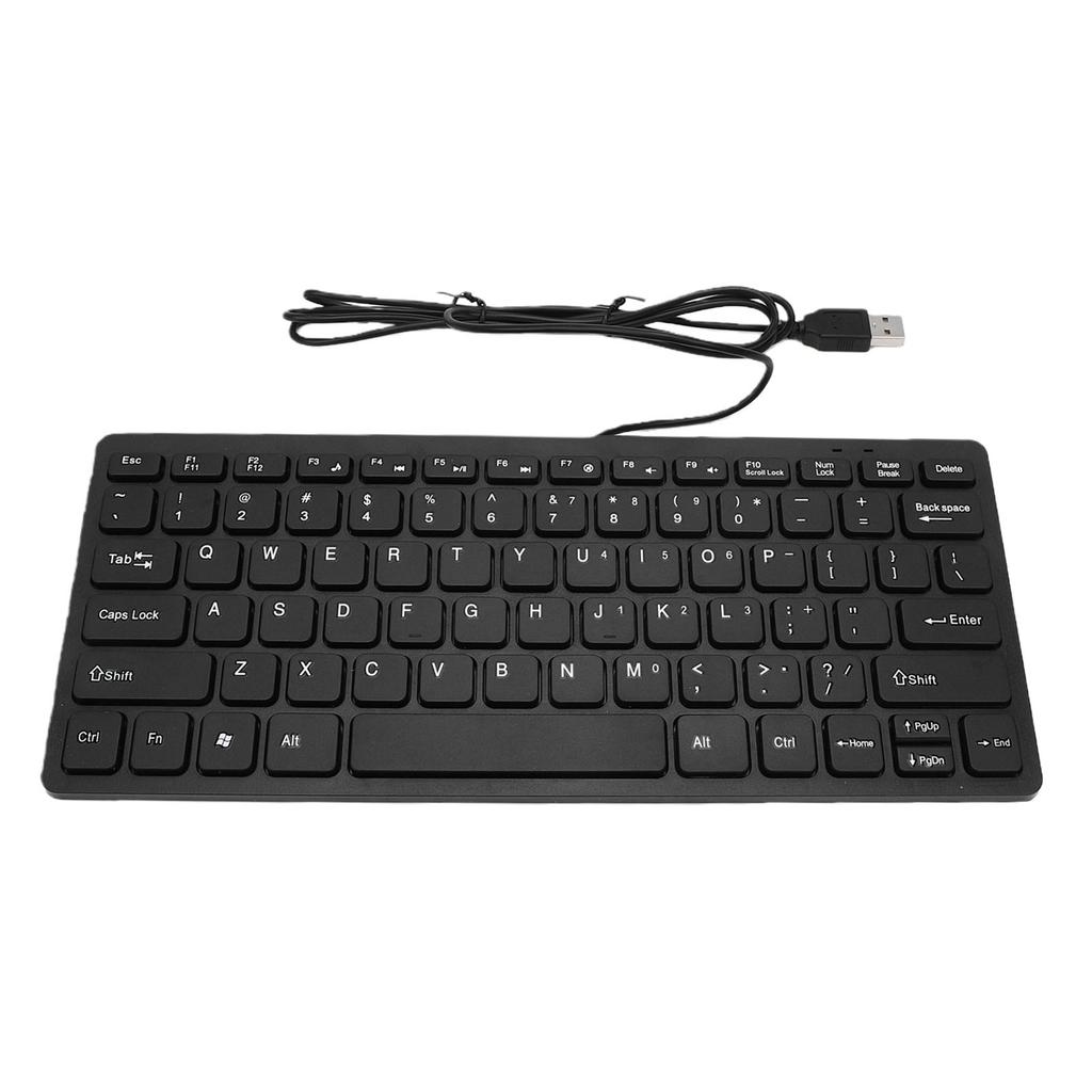 USB-Tastatur mit Kabel 78 Tasten Kompakte leise Tastatur für PC Laptop Tablets Desktop-Computer