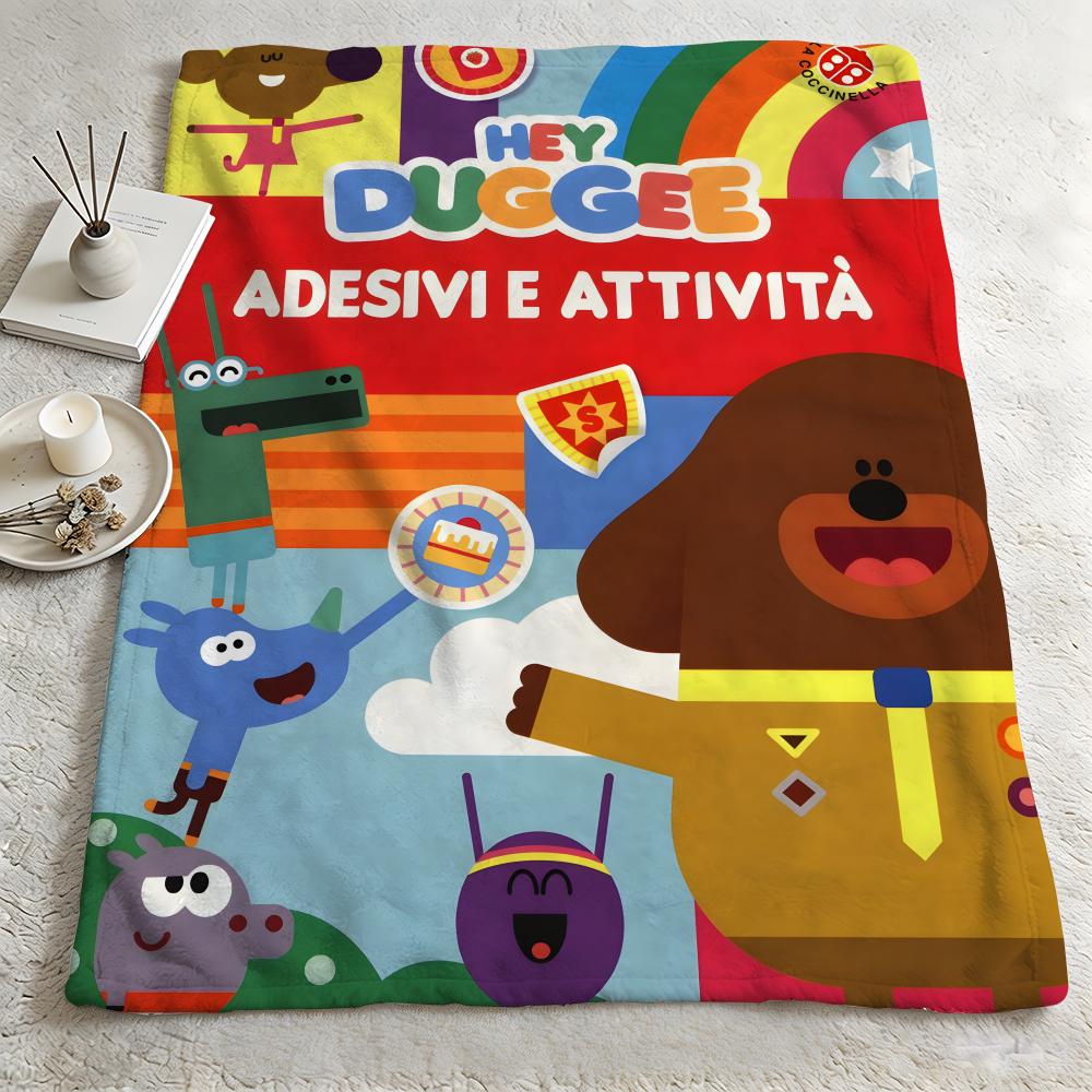 cartoon H-Hey Duggee-e Throw Warm Soft Flannel Blanket, Multi-use for Sofa Bed Camping Travel Nap 75x90cm