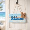 Yangyizhi Welcome Decorative Sign, Wooden Mediterranean Retro Style Wall Mounted Door Sign for Indoor Outdoor Use