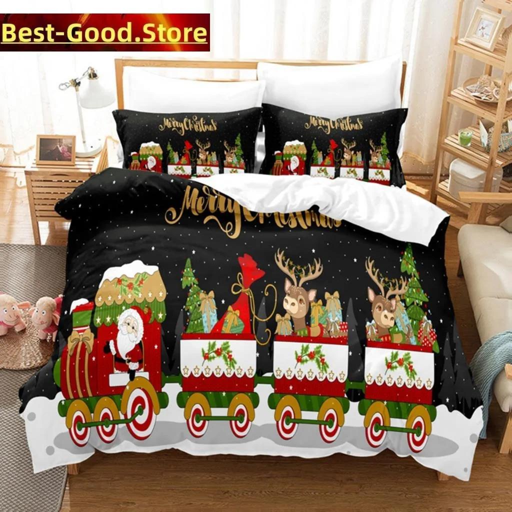 3D Christmas Quilt Cover Bedding Set Duvet Comforter Pillow Case Bed Linens Twin Queen King Double Full Single Bedroom