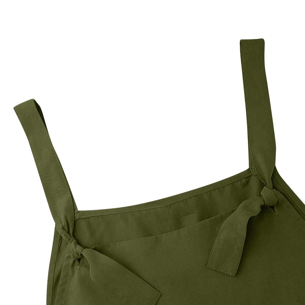 Women's Solid Color Suspenders Casual Pants - 9626#