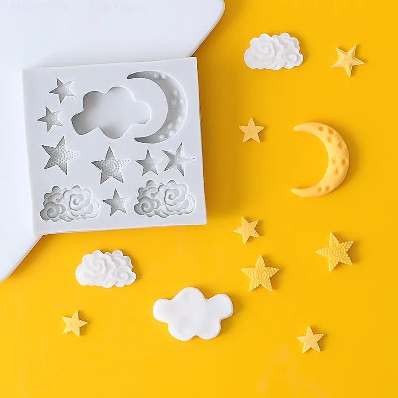 Moon Star Cloud Cake Decoration Mold Silicone Baking Mold Diy Chocolate Mousse Fondant Cake Decorating Tools Kitchen Accessories