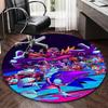 1 stuks Sonic the Hedgehog Anime Cartoon Design Rond Tapijt Kantoorstoelmat, Antislip Tapijt voor Huisdecoratie, Woonkamer, Slaapkamer, Speelkamer