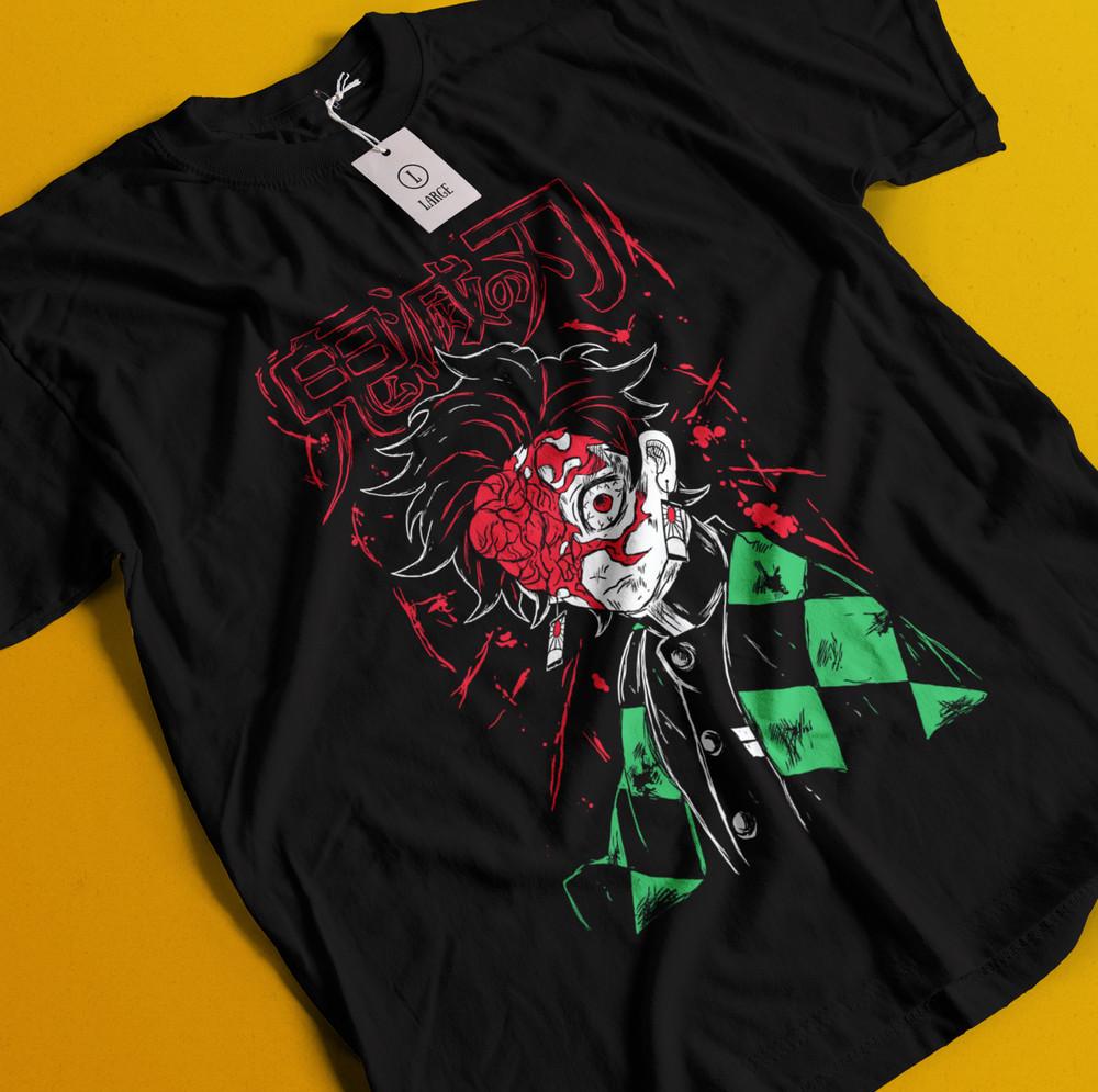 

Рубашка Истребитель демонов Футболка Тандзиро Футболка Зеницу Футболка Мудзан Дома Футболка Иноске Нэдзуко L