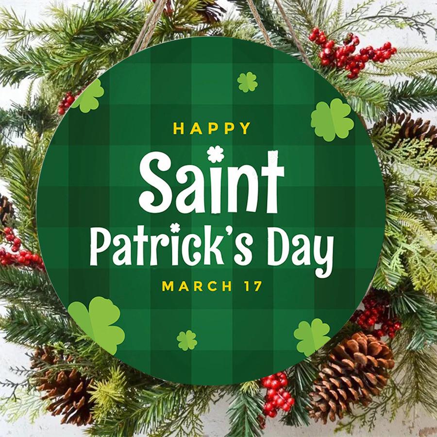 2D Flat 20cm szczęśliwy dzień św. Patryka kapelusz drewniany wiszący na ścianę dekoracja - balon samochodowy uniwersalny drewniany wisiorek świąteczny, dekoracja domu, powitalny znak na imprezę