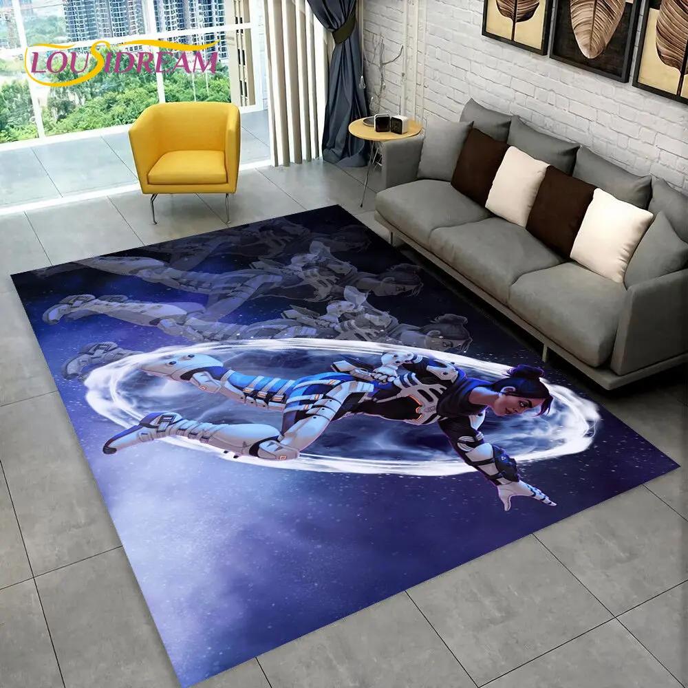Apex Legends Spiel Gamer Cartoon Bereichsteppich, Teppich für Wohnzimmer Schlafzimmer Sofa Fußmatte Dekoration, Kinder Spiel Rutschfeste Bodenmatte