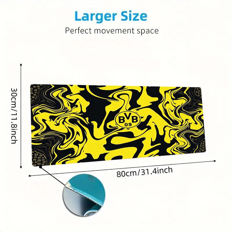 Bvb Fc Farbe Mauspads Großes Gaming Tischkissen Rutschfestes Laptop Tablet Großes Mauspads XXL Matte Mini PC Spielmatte Mit Verriegeltem Rand