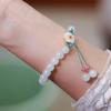 Jade beads small peach blossom woven bracelet female minority design students best friend gift beads bracelet knitting