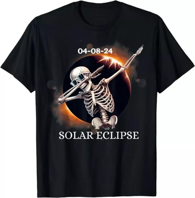 

Total Solar Eclipse April 8th 2024 Skeleton Dabbing Skull TShirtUnisex wbr/ S5XL Unisex T-Shirt S