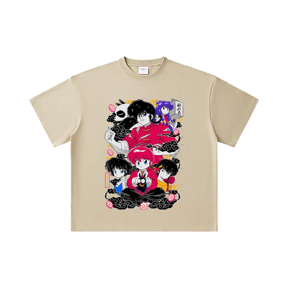 260 GSM Double Yarn 32 Count 100% Cotton Ranma 12 V2 Print Unisex Heavy Cotton T Shirt