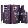 Flip Stoßfeste Hülle für Samsung Galaxy S25 S24 S23 Ultra Plus S24 FE Stereo Blume mit Lanyard Ständer Brieftaschenhülle für Damen