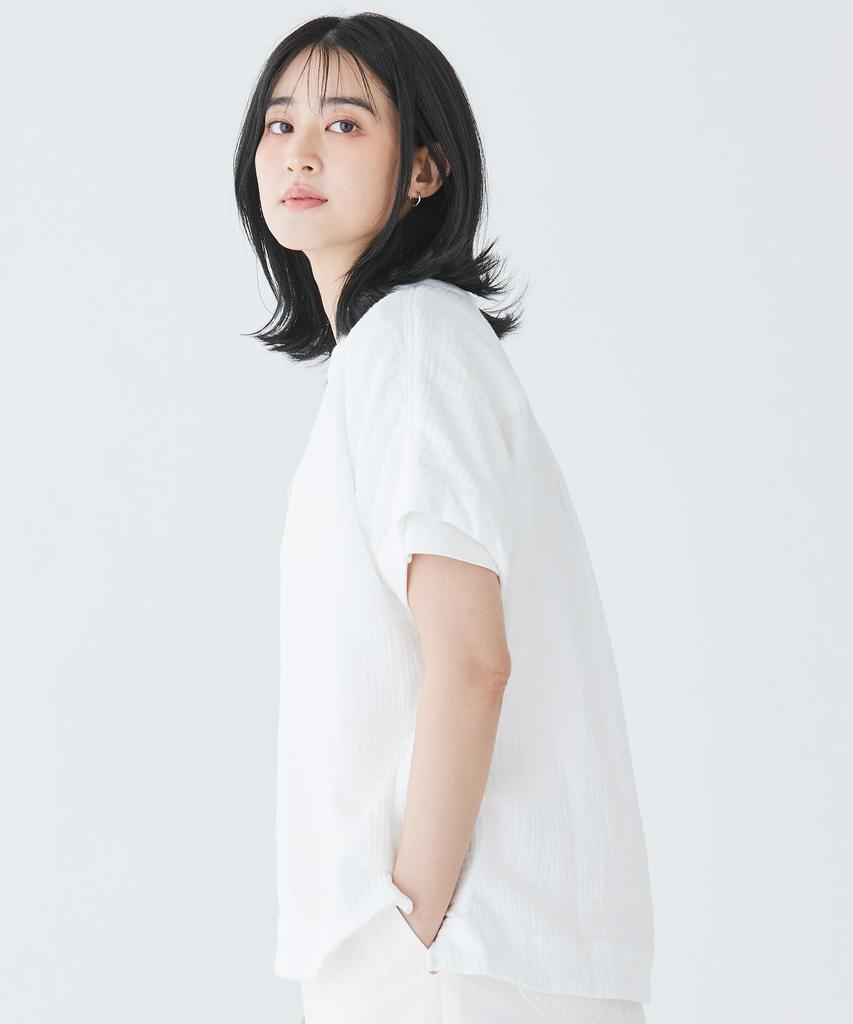LL Bean Cloud Gauze Short Japan Brightwater Blue 1000274189 Women's Shirt, Sleeve, Fit, XL, Stripe, Multicolor,