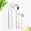 30Pcs Black Gold Cutlery Set Knife Fork Spoon Dinnerware Set Stainless Steel Cake Fork Teaspoon Tableware Party Kitchen Flatware