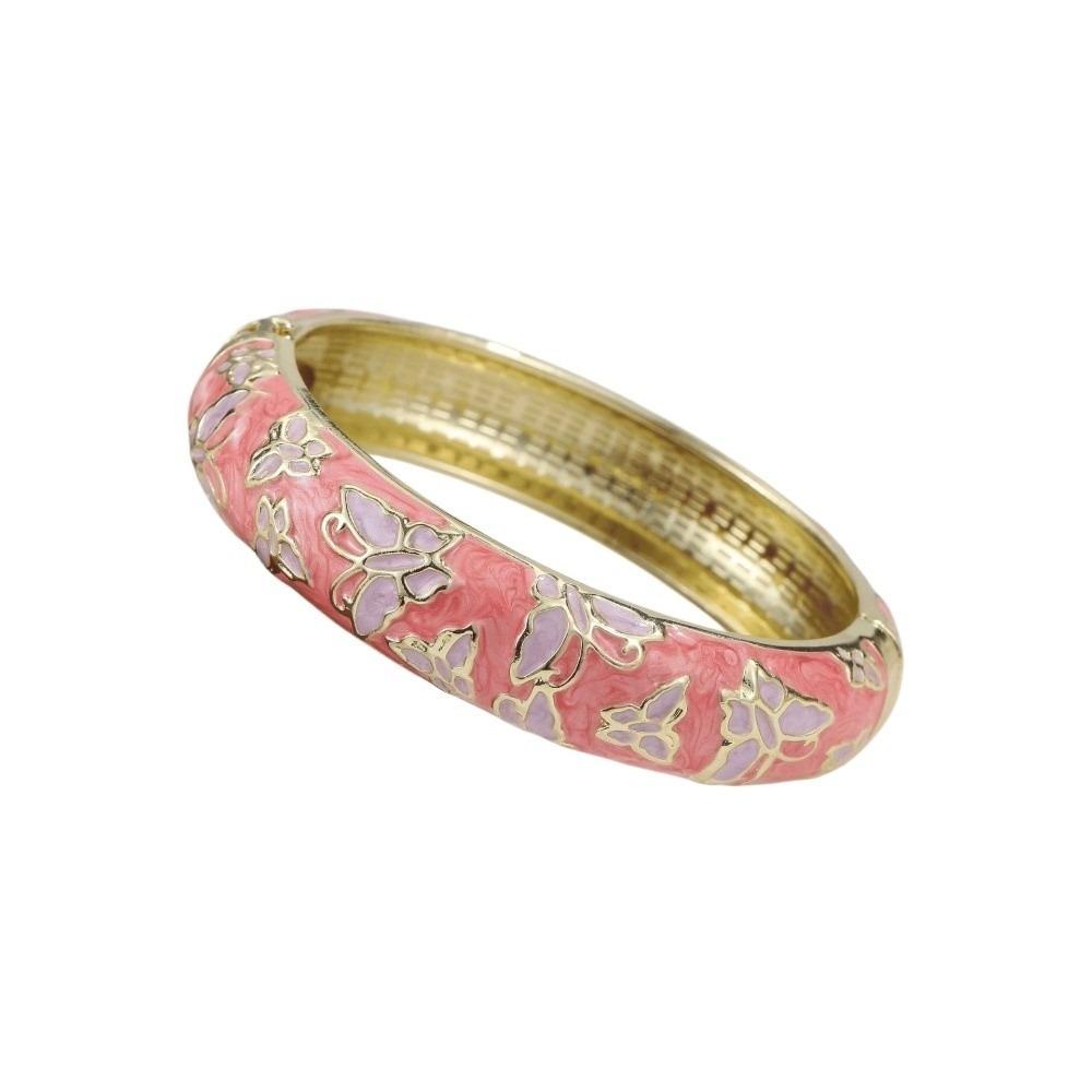 Colorful Vintage Cloisonne Bangle Enamel Women's Hand Bracelet Handicraft Butterfly Bangle Ladies