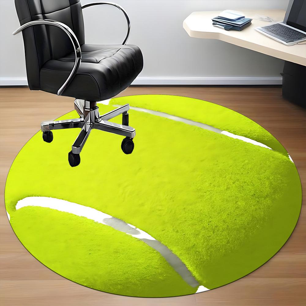 1pc Tennis Ball Chair Carpet for Office Non-Slip, Machine Washable Rug for Office, Room - Holiday Decor, Machine Made yy251016145