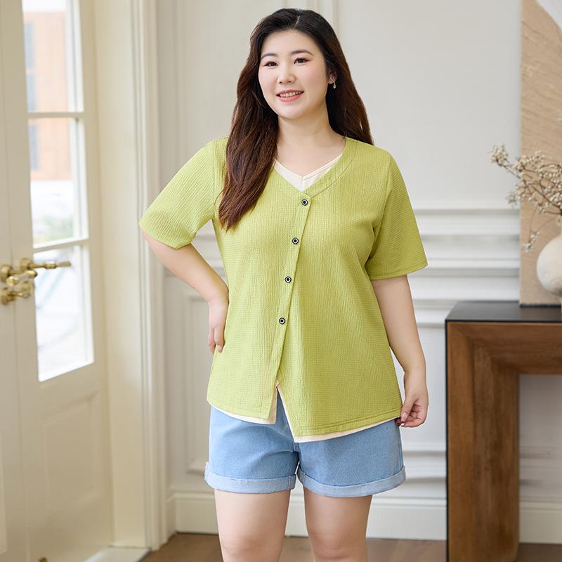 This Is A New Niche and Versatile Summer Short-sleeved Top for Women with A Loose Shoulder Fit That Conceals The Belly and Makes Them Look Slimmer