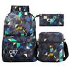 Football Star Cr7 3Pcs Boy Girl Back To School Book Bags, Student Shoulder Bag Pencil Case Backpack, Teenagers Mochila Men Women
