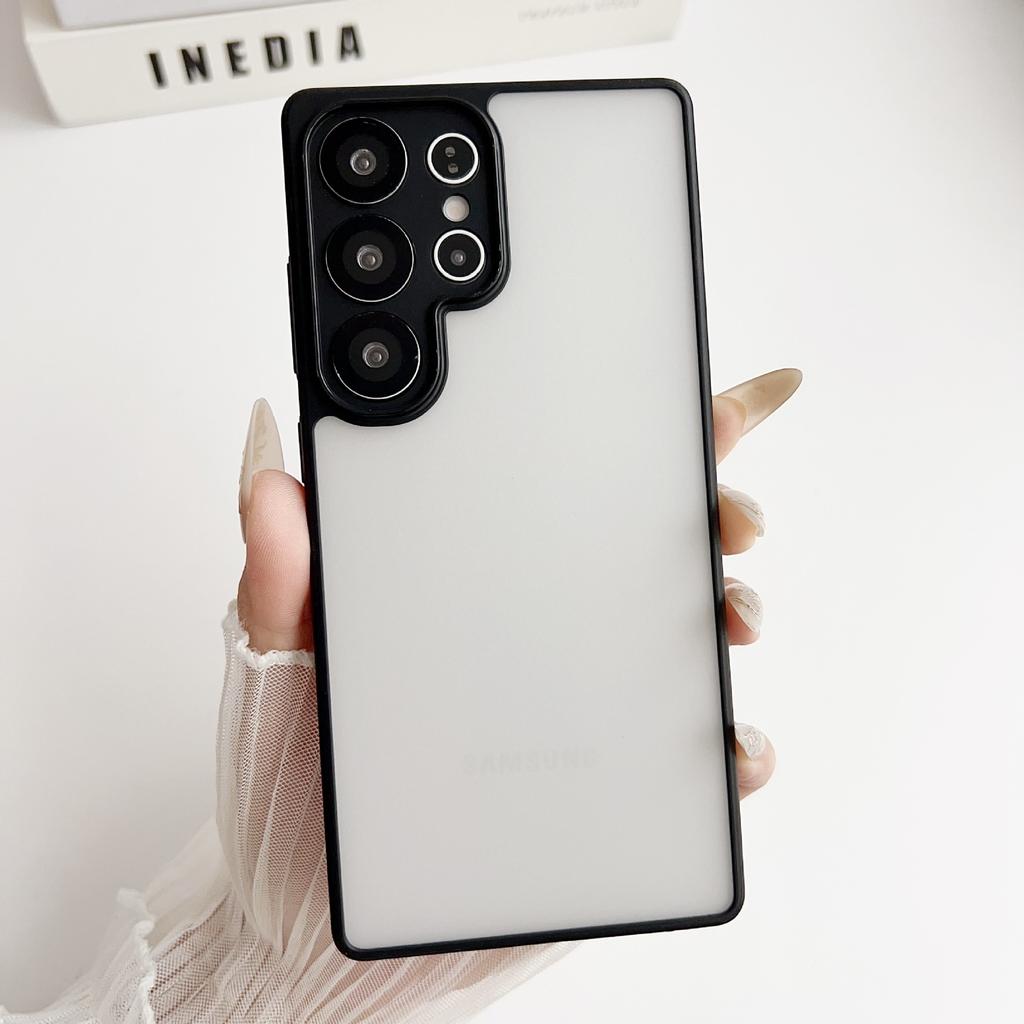 Suitable for Samsung S25ultra Ultra Thin Two In One Matte Semi Transparent Mobile Phone Case S24u Skin Feeling 23 Drop Protection Case