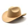 Western Cowboy Hat Black Wool Felt Fedora For Men And Women Sun Protection