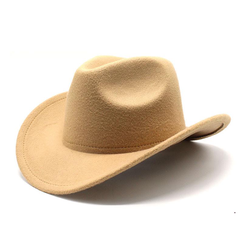 Western Cowboy Hat Black Wool Felt Fedora For Men And Women Sun Protection