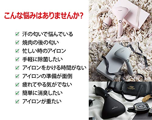 iSTEAMER Clothes Steamer Hanger Steam Iron Hay Fever Prevention 25 Second Time Saving Steam 580g Ultra Light Disinfecting, Deodorizing, IST-BK (Black)