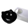 Double Cute Elevated Cat Bowls With Stand Neck Guard Pet Food Water Feeder Bowl For Small Cats Dogs Black White Transparent