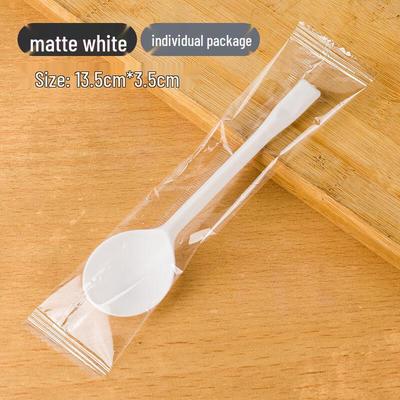 ZISIZ Disposable Frosted Plastic Golden Turtle Spoons
