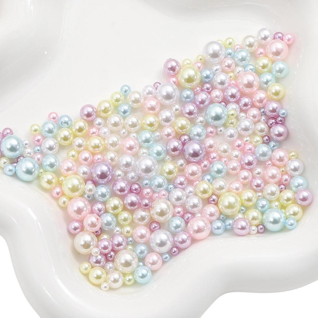 ABS Non-Porous Pearl-Plated Colored Round Beads for DIY Crafts and Fashion Accessories