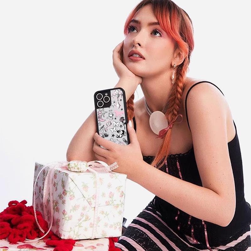 Hot Girl Style Sticker Phone Case for iPhone 17, 16 Pro Max, 15 Plus, 13/14