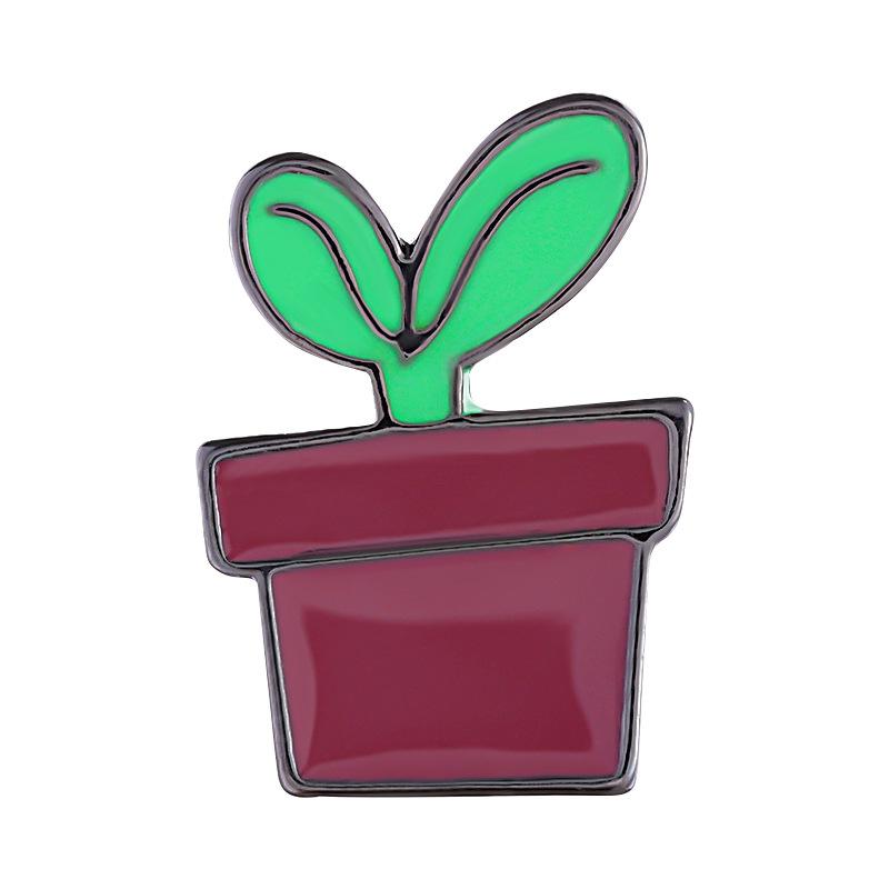 

Charming Cartoon Mini Cactus Plant Brooch Alloy Badge For Fashionable Accessories Clothing XZ8154