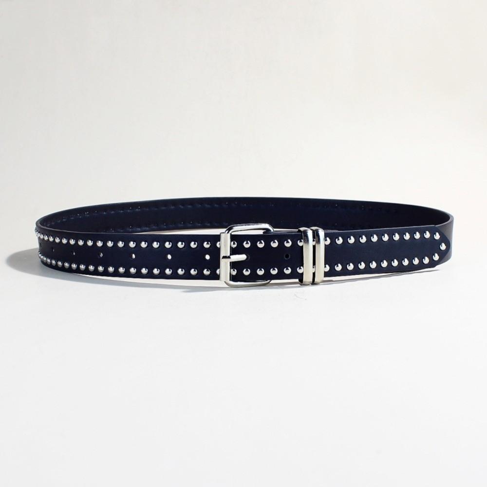 Adjustable Women's Rivet Belt PU Leather Decorative Jeans Belt New Buckle Belt for Skirt