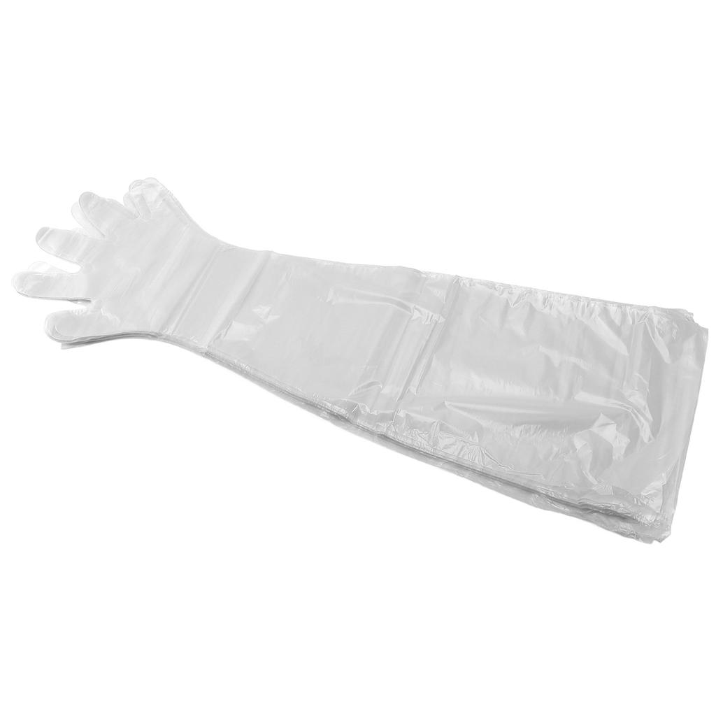 100Pcs Long Arm Disposable Plastic Gloves Safe Reliable Multipurpose Veterinary Long Gloves for