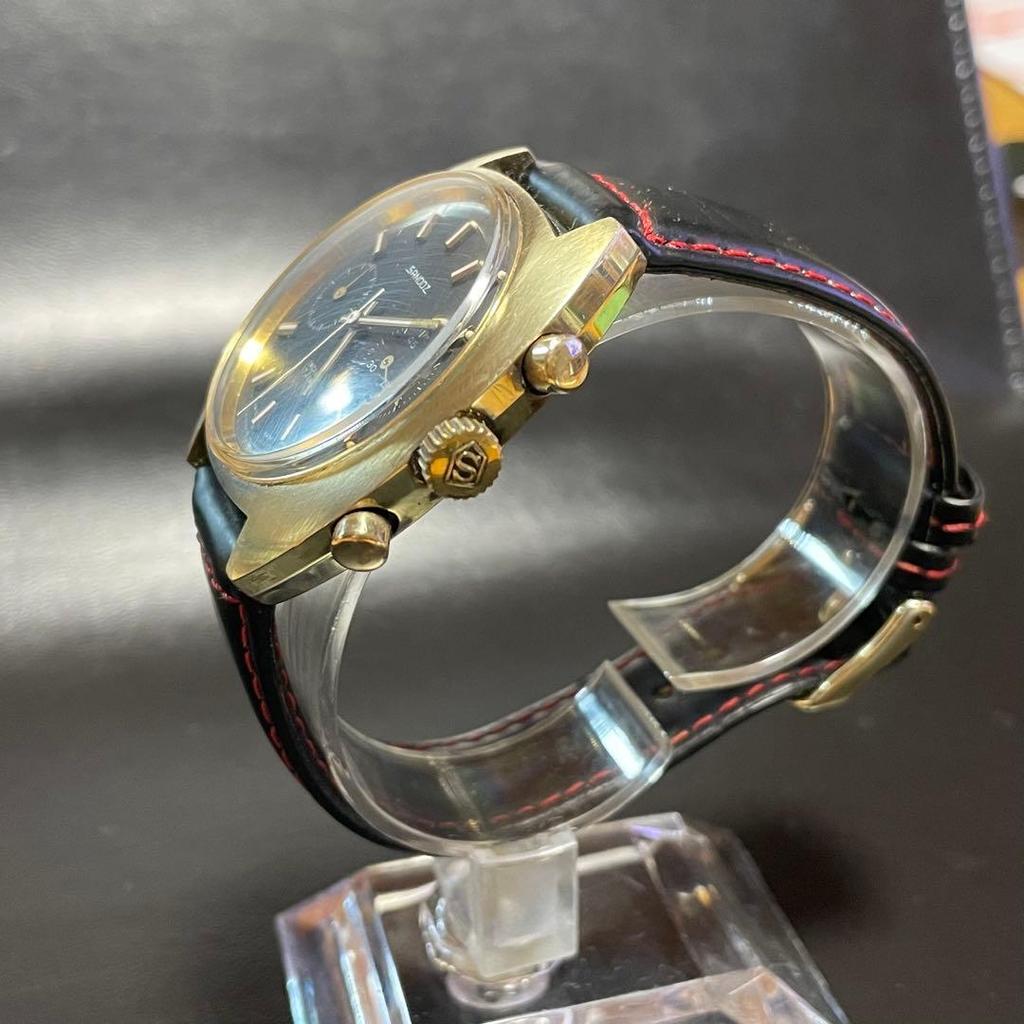 Used [Rare Good Condition] Valjoux 7733 Gold Plated SANDOZ Chronograph