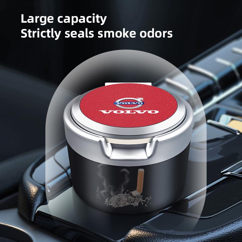 LED Auto Innen Aschenbecher Tragbare Müllbox Aufbewahrungsfass Für Volvo XC60 S60 V40 V50 V60 S80 S40 C30 AWD C70 S40 S60 S80 S90