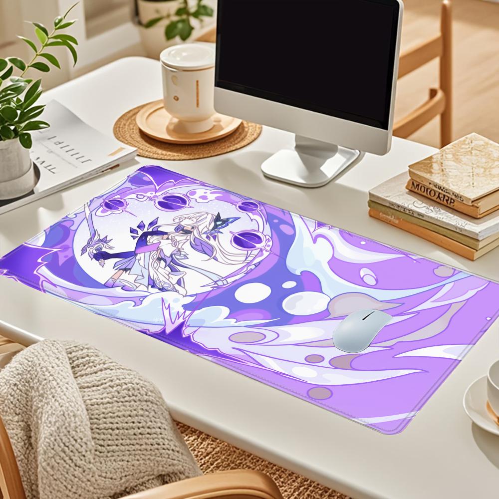 HYBXAXC Genshin Impact Skirk Mouse Pad Anime Gaming Pad Table Pads Backlit Rubber Desktop Mouse pad Mats ESports PC peripherals