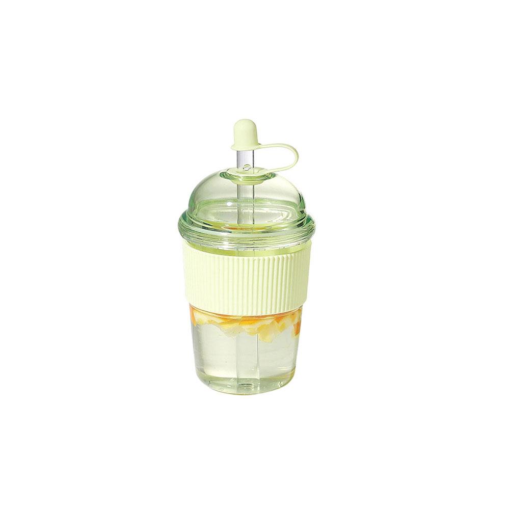 Straw Cup Large Capacity Fashion Boba Milk Tea Jelly Cup with Straw Ins Style Heat Resistant Portable Plastic Drinking Mug