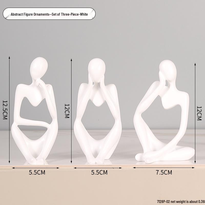 Set of 3 Modern Minimalist Miniature Ornaments for Home and Study Decor