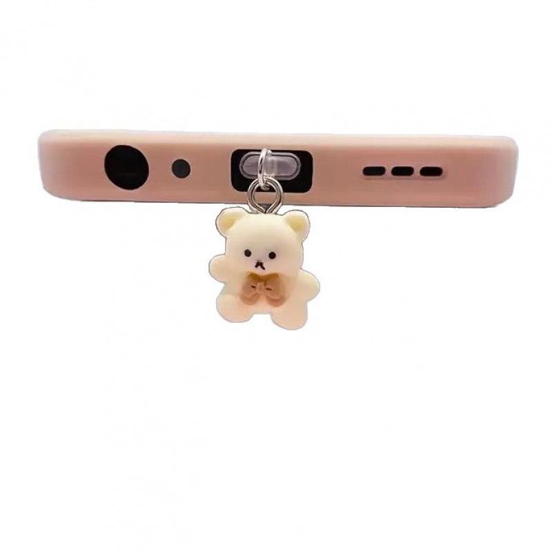 Handmade Pendant Cute Bear Pendant DIY Pendant Type-C Interface Universal Mobile Phone Dust Plug