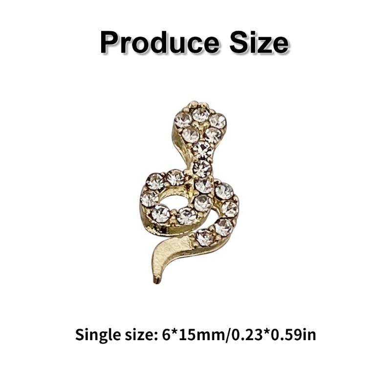 5 Pcs Snake Nails Charms Nails Art Rhinestones 3D Snake Nails Art Charms Nails Art Decorations for Crafts Jewelry Making