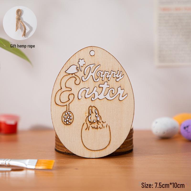 Handbemalte Ostereier-Anhänger aus Holz zur Kindergartendekoration.