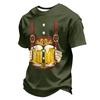 Herren Sommer Kurzarm T-Shirt Oktoberfest Bierfest Aufdruck Lässig Bequem Rundhalsausschnitt T-Shirt für Outdoor-Aktivitäten