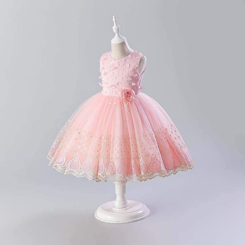 

Летнее платье принцессы для девочек для выступлений и подиума 150 cm розовый