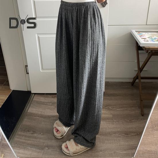 Winter-Pyjama-Hose aus dickem Plüsch, elastischer Bund, locker, warm halten, weites Beindesign, Homewear-Hose für Damen, einfarbig, Lounge-Hose